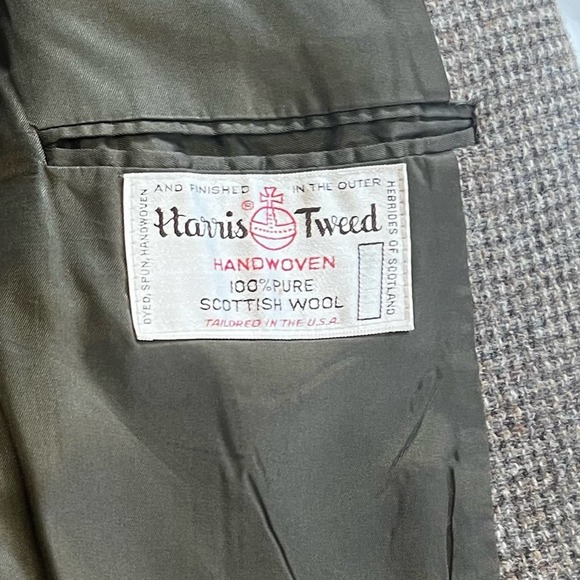 Harris Tweed Vintage Stafford Men's Size 42R Tan Tweed Sports Coat Blazer - Picture 7 of 9